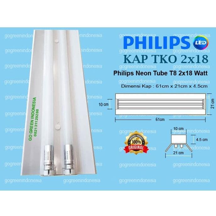 *****] KAP Lampu TL polos type TKO 2x18 watt lampu TL Neon