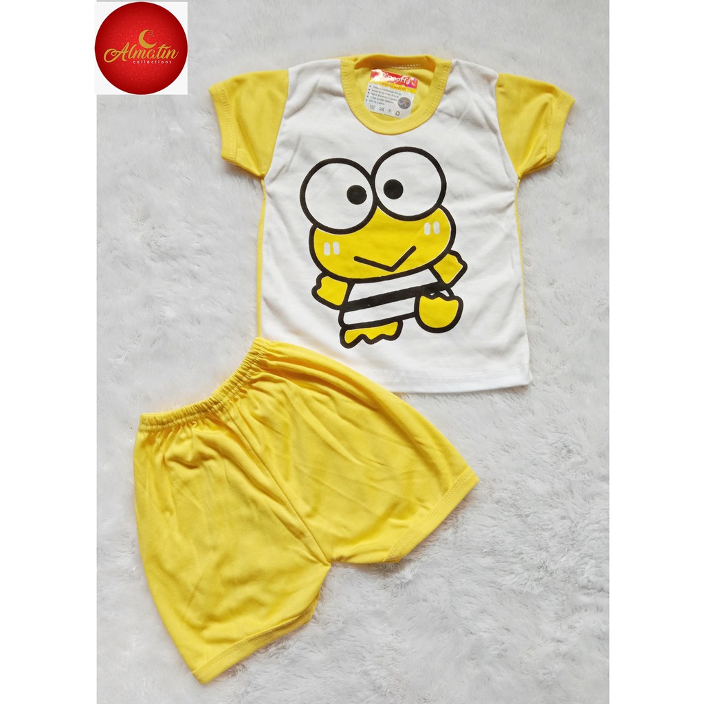 [TERMURAH, ORI] Setelan Baju Bayi Pendek D'noorfa Berkualitas Usia 0-8 Bln / 3 Pcs Baju Bayi Keropi