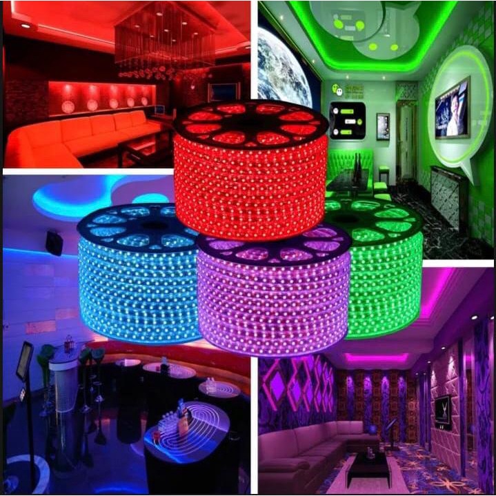 Lampu Strip Selang 5050 FULL COLOUR Paket 50m + Remote dan Power Suply