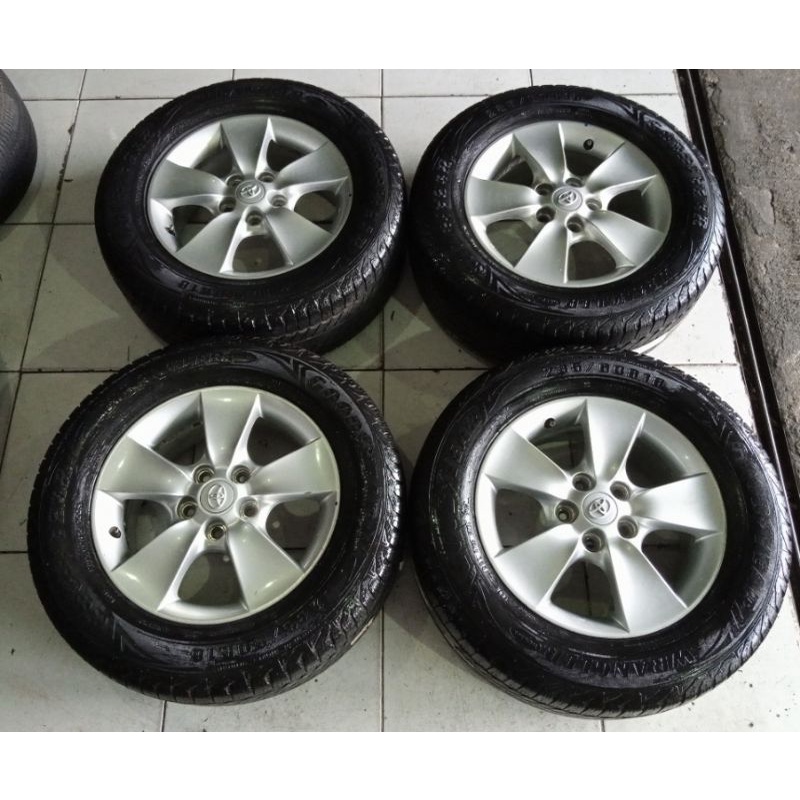 Velg Mobil Bekas Original copotan Rush Ring 16 H5x114 + Ban GY 235 60 r16 Buat Inova Terios