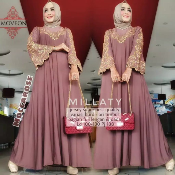 GAMIS JERSEY TEBAL MILLATY BAJU LEBARAN WANITA TERLARIS 2021 - Hijau
