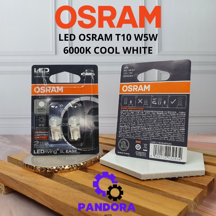 BOHLAM LAMPU SENJA T10 PUTIH LED OSRAM GERMAN COOL WHITE 12V W5W