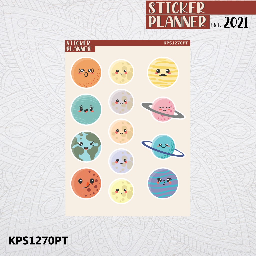 

Kawaii Planet Sticker Planner | Sticker Sheet, Bujo, Hobonichi, Scrapbook, Journal, & Agenda