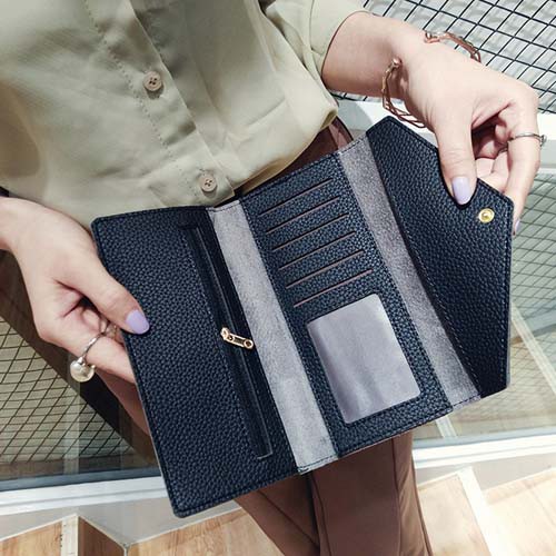 dompet panjang wanita amplop kulit simple women leather wallet (4E4) bdo113