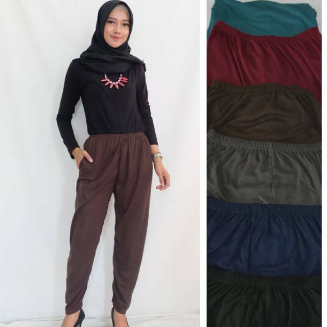 Legging kaos  polos  celana panjang wanita  muslimah 