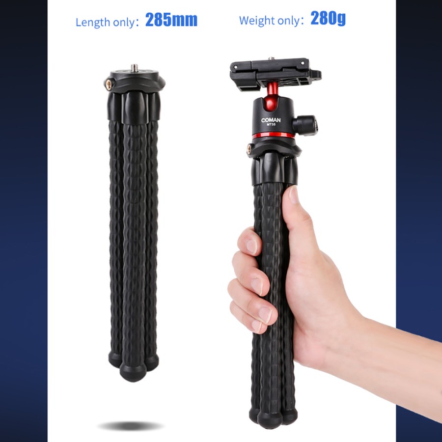 TRIPOD COMAN GURITA MT-35 GORILLA POD TRIPOD CAMERA HANDPHONE FLEKSIBEL 27Cm