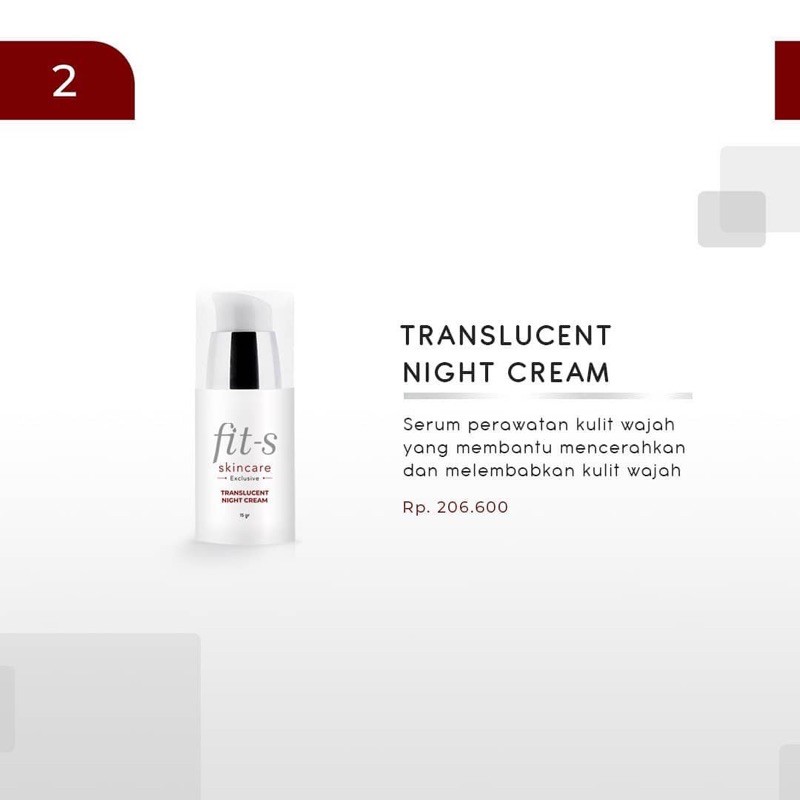 TRANSLUCENT NIGHT CREAM Fitskin Fit-s Skincare Fitsskincare by Fitri Salhuteru