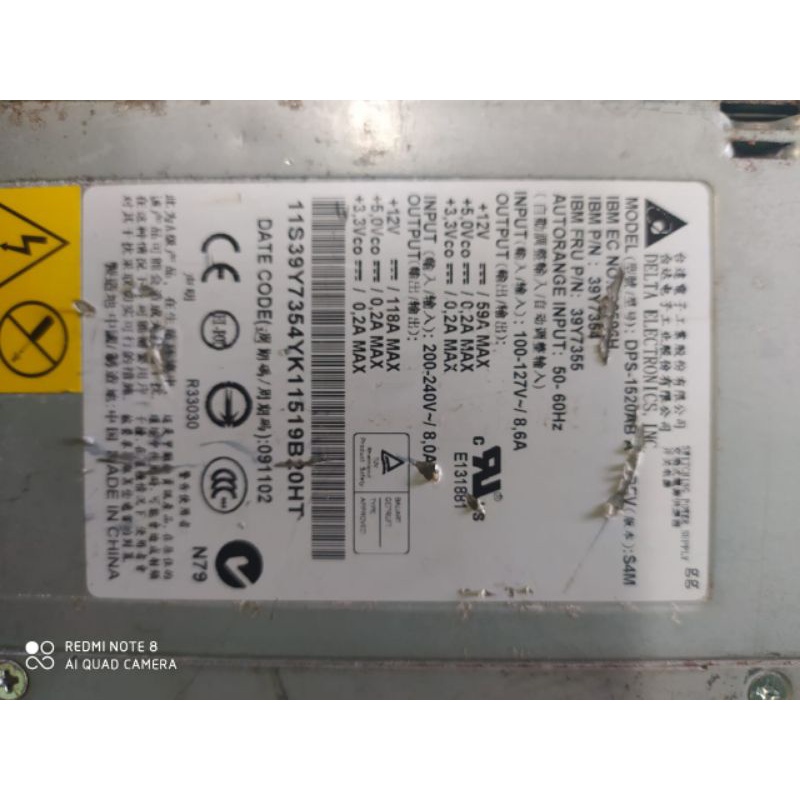 psu delta dps 1520ab 12v 118amper