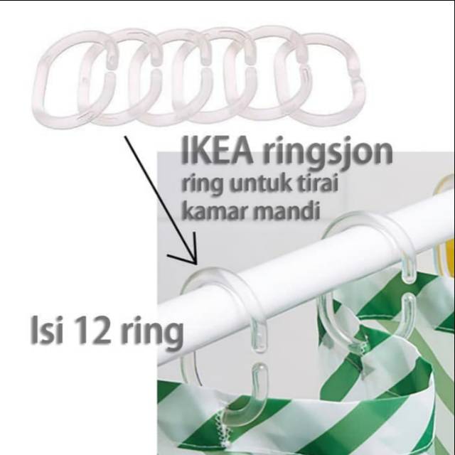 Jual Murah Ring Tirai Shower Kamar Mandi Set Isi 12 Pcs Pengait Cantolan Kaitan Korden Gorden Ringsjon bKq3n9H9rEQDQ