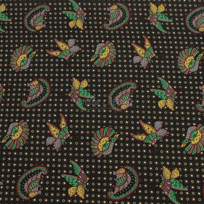 Batik Tradisional Motif Klasik Kraton Hitam Hijau (Alta moda )*