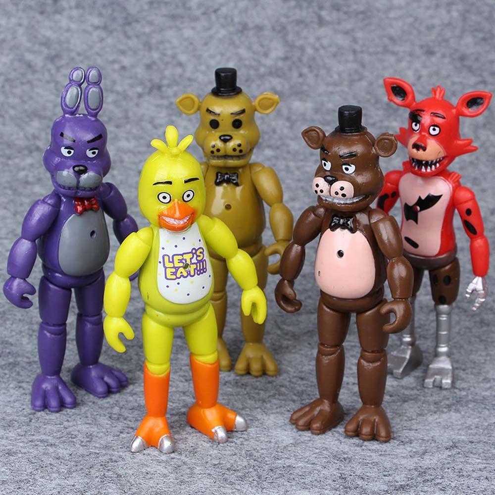 Agustina Lima Malam Di FNAF Freddy's Nightmare 5pcs/set Dekorasi Mobil Chica Bonnie Anime Peripheral Rabbit Model Koleksi