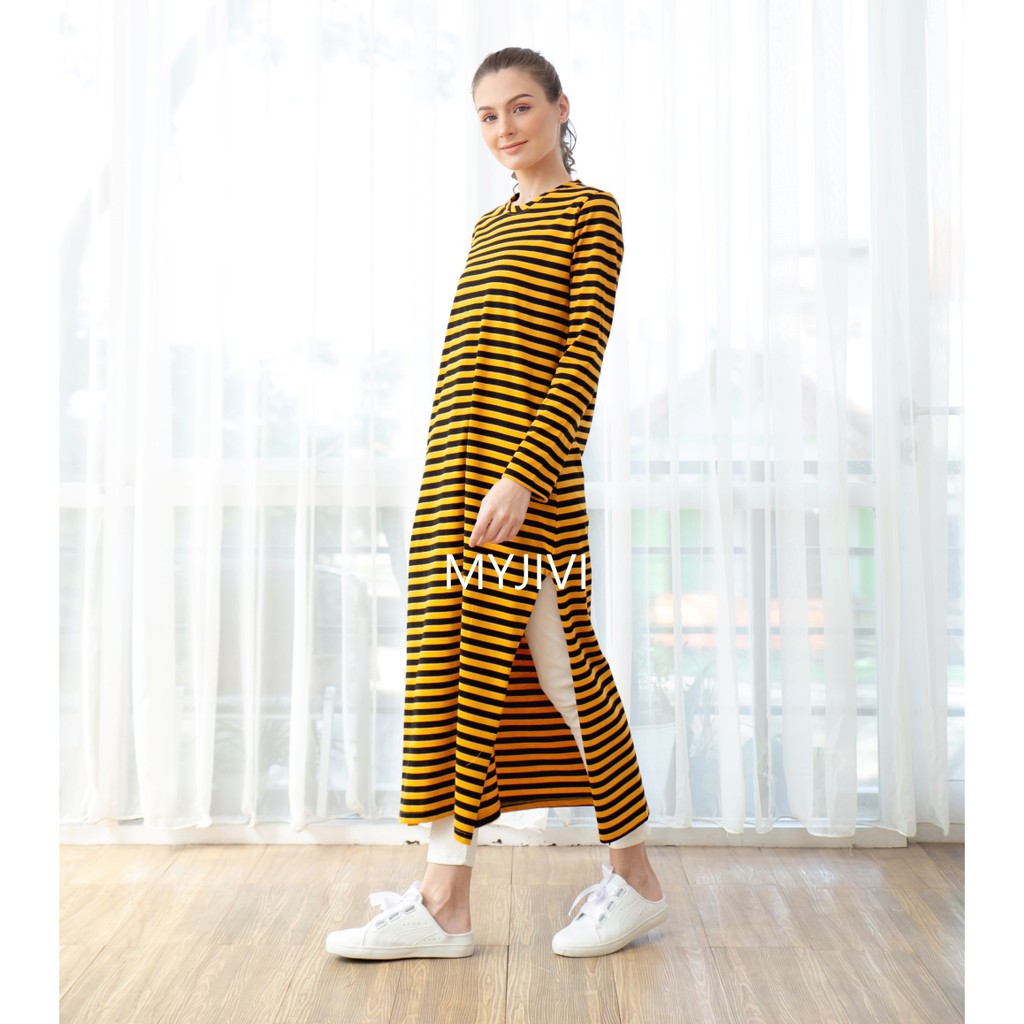 GHUMAISHA LONG TUNIC EDISI STRIPE