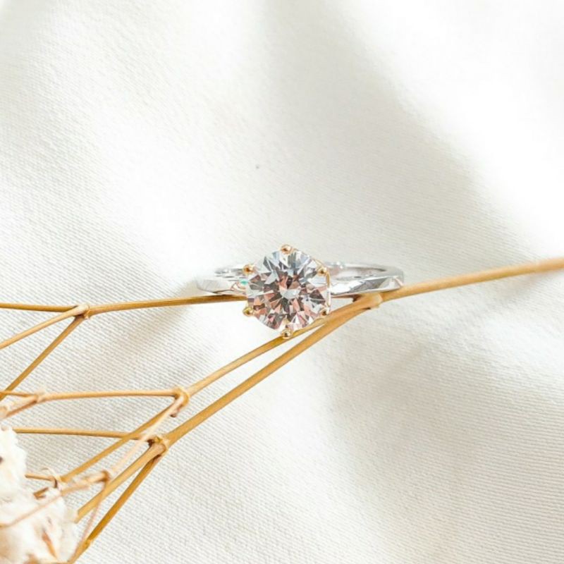 Cincin Double Couple Love Hadiah Valentine Ring Cantik Gold Emas asli