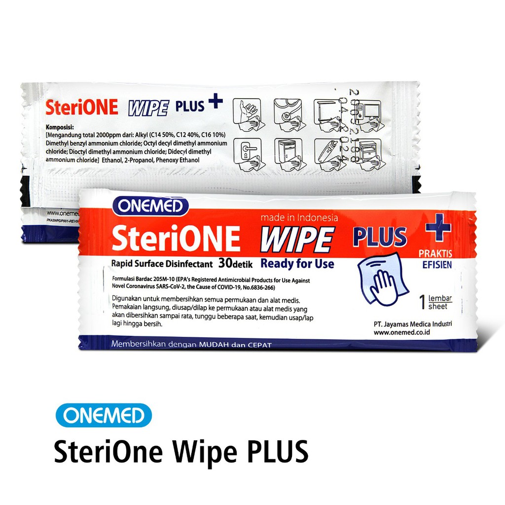 Sterione Wipe Plus Tissue Desinfektan OneMed Box Isi 50pcs OJ