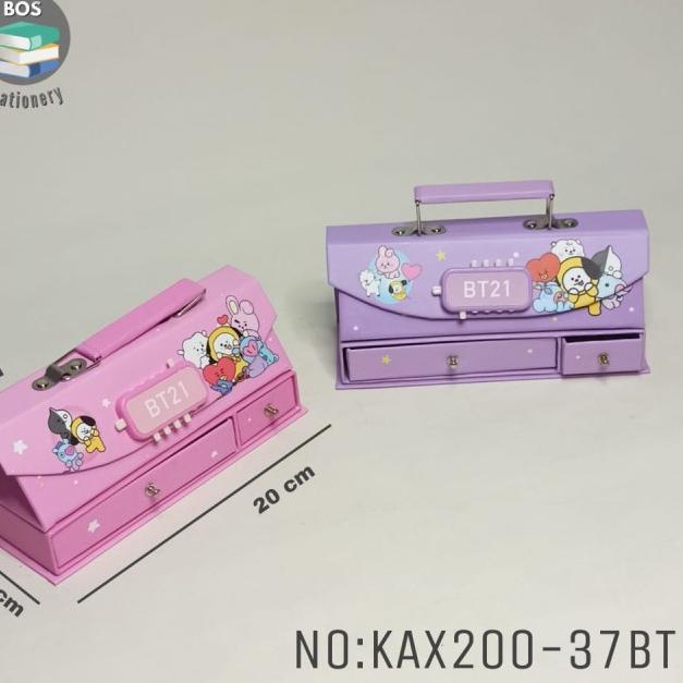 

지 BOS Kotak Pensil Karton+Kode Kunci/Tempat Pensil/Pencil Case e/Pin Trendy