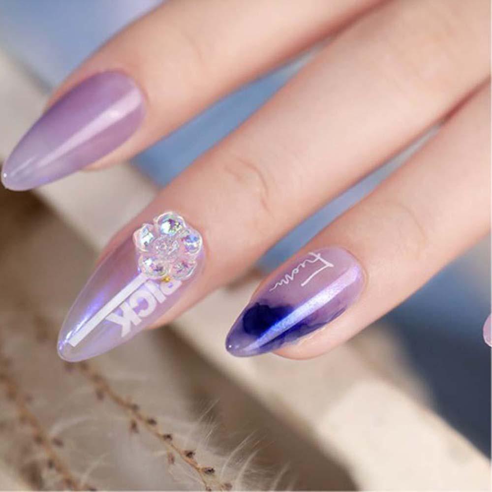AUGUSTINA Augustina Dekorasi Nail Art Transparan Aurora Perhiasan Kuku Resin Rhinestones Manicure Aksesoris