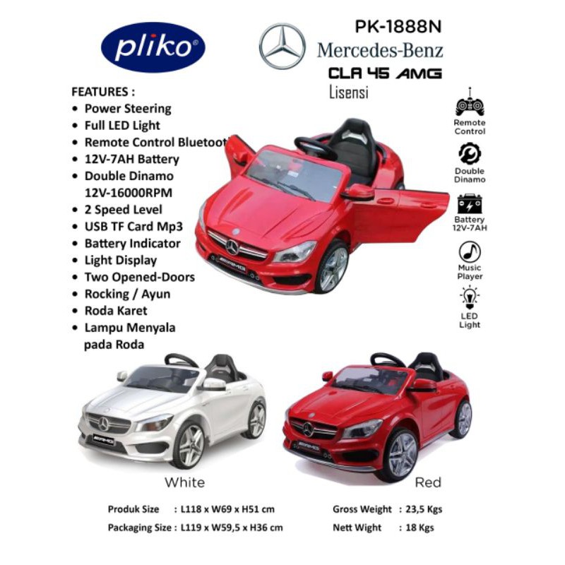 MOBIL AKI PLIKO 1888 CLA AMG LISENSI SETIR POWER STEERING(GOSENT/JNE/INDAH CARGO)