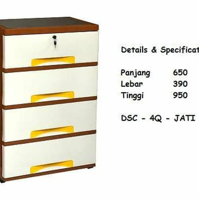 Napolly Lemari Laci Plastik 4 susun DSC 4Q ( 65x39x95 cm )