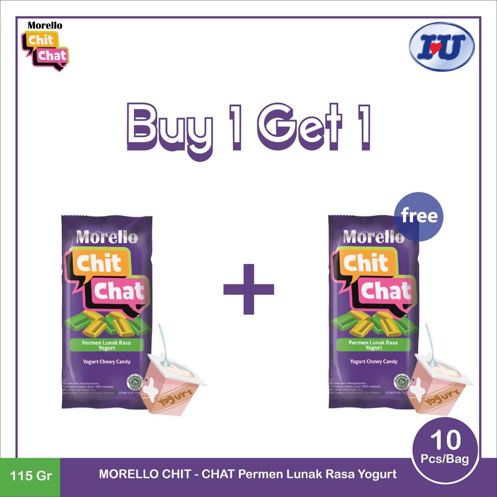 

BUY 1 GET 1 Morello Chit Chat Yogurt 1 Bungkus isi 10 pcs