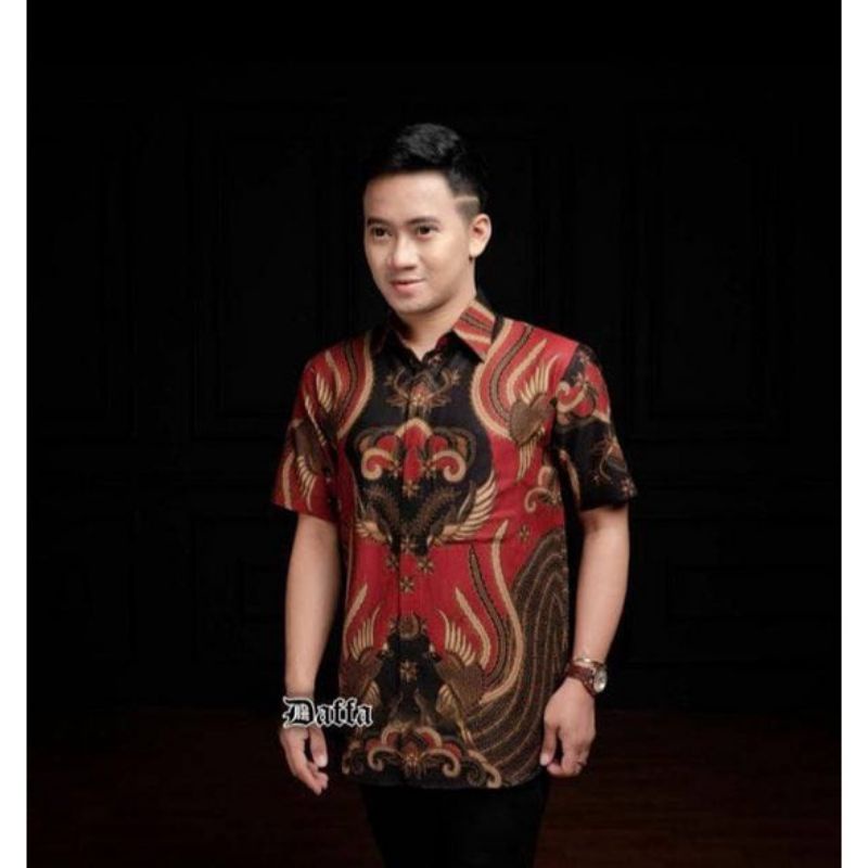 BSWARTBatik HRB026 Kenongo Hem Pendek Padi Pekalongan M L XL Batik Pria MURAH ModernGrosir-Hem ironmen maron