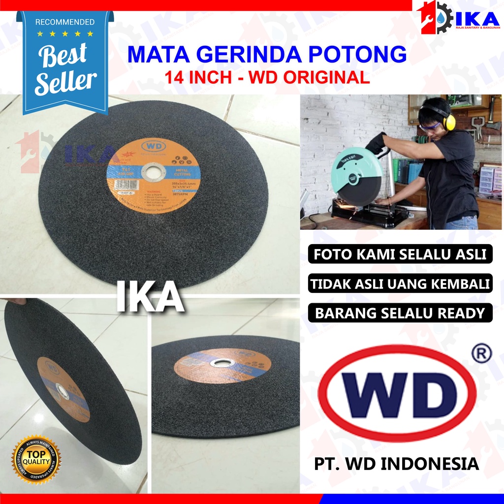 Batu Gerinda Potong WD 14 inch /Cutting Wheel WD 14 inch / ASLI 100% GARANSI UANG KEMBALI JIKA PALSU