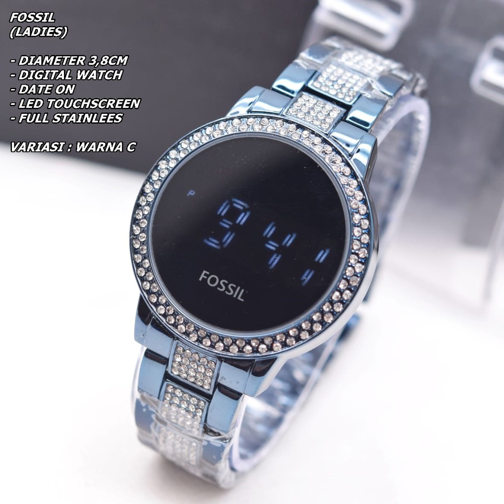 JAM TANGAN WANITA FASHION RANTAI BODY BULAT DIAMOND  TANGGAL AKTIF