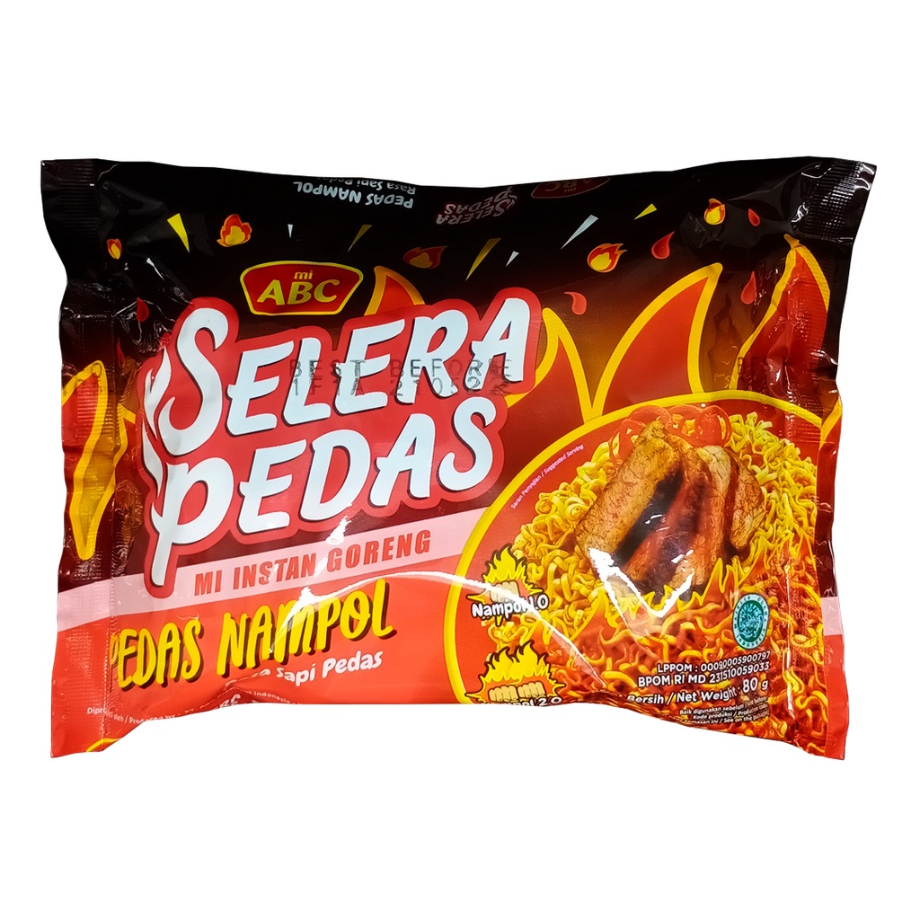 

Mi Instan Goreng ABC Selera Pedas Nampol Rasa Sapi Pedas 80g