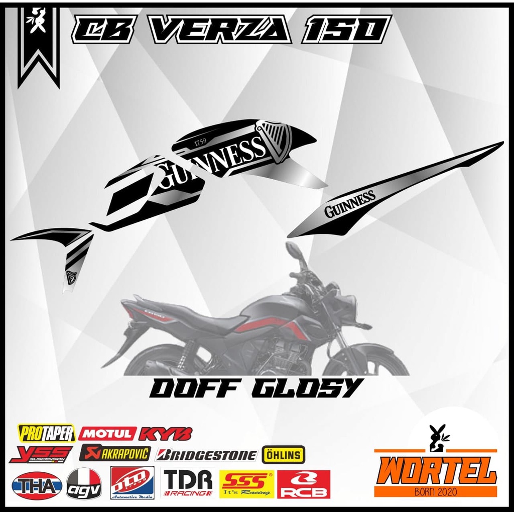 Striping Hologram Verza-Stiker Lis Decal Motor Verza 150 Guinness