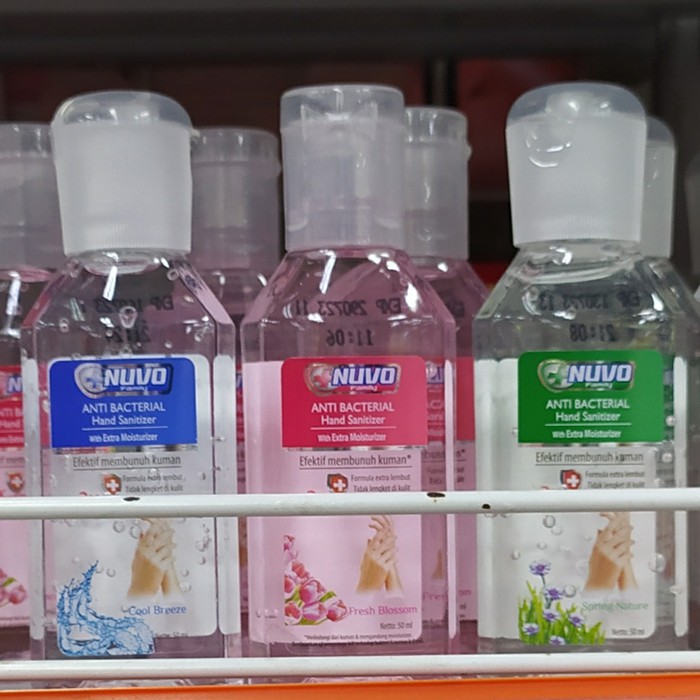 NUVO Hand Gel Sanitizer Pink / Green / Blue botol kecil 50ml