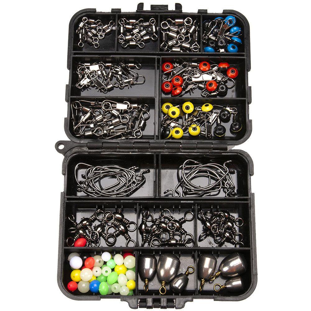 Lanfy Fishing Tackles Set Putar Klip Memancing Ikan Gurame Mahir Alat Pancing Kail Pancing Tackle Aksesoris Memancing Umpan Wadah Jig Hooks