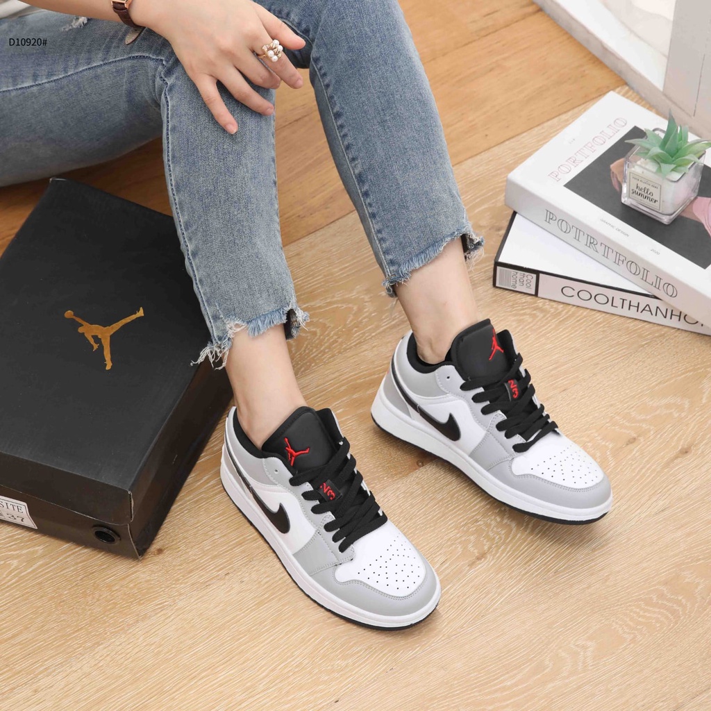 NK AJ Air Jordan 1 Low Leather With Rubber Women  Sneakers D10920 D10921