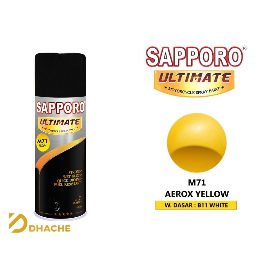 Cat Semprot Sapporo Ultimate M71 Aerox Yellow / Sapporo Spray / Pilok / Pylox