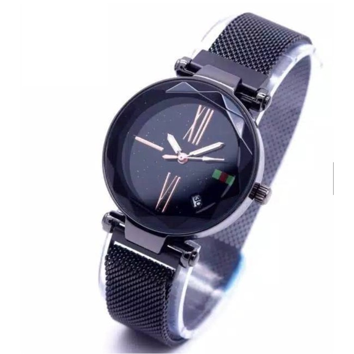 MARKAS J137 Jam Tangan Analog Casual Rantai Magnet Fashion Wanita Tanggal / Non Tanggal