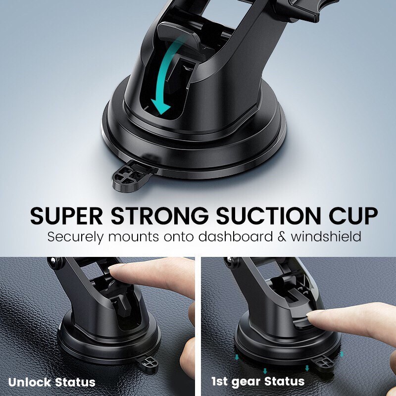 UGREEN Car Mount Phone Holder Auto Lock HP Stand Dashboard Kaca Mobil 60990B