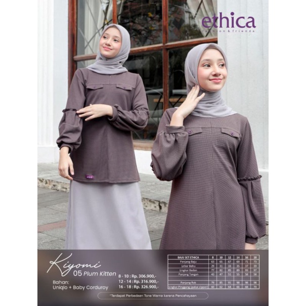 SETELAN REMAJA DAILY ETHICA KIYOMI 05 SILVER GREY DAN PLUM KITTEN