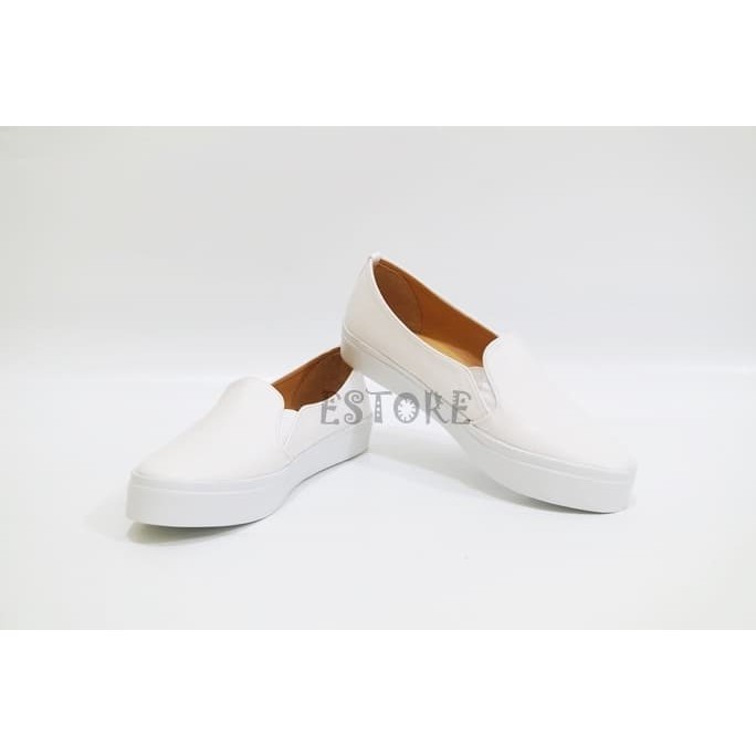 BIG SALE Sepatu Slipon Wanita Casual Putih Polos / Sepatu Slip on Cewek Korea SELLER.
