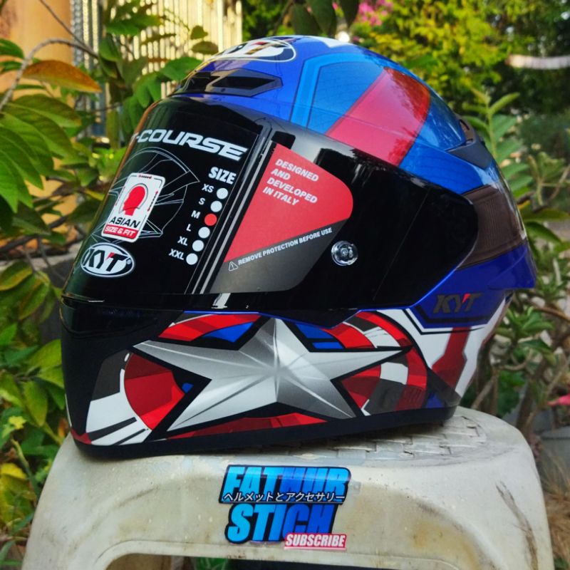 HELM KYT TT COURSE LIMITIT EDITION CAPTAIN AMERIKA