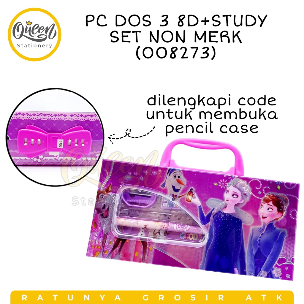 

PC DOS 3 8D +STUDY SET NON MERK / PENSIL CASE / KOTAK PENSIL (008273)