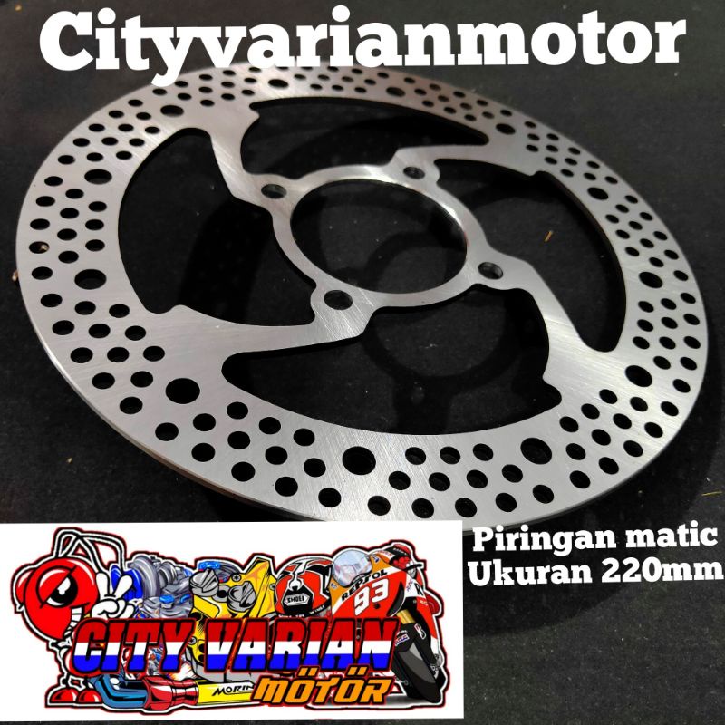 Disc Brake Piringan Cakram Datar Lubang 4 Motif Coak Sunstar 220mm Scoopy Beat Vario Mio Jupiter MX