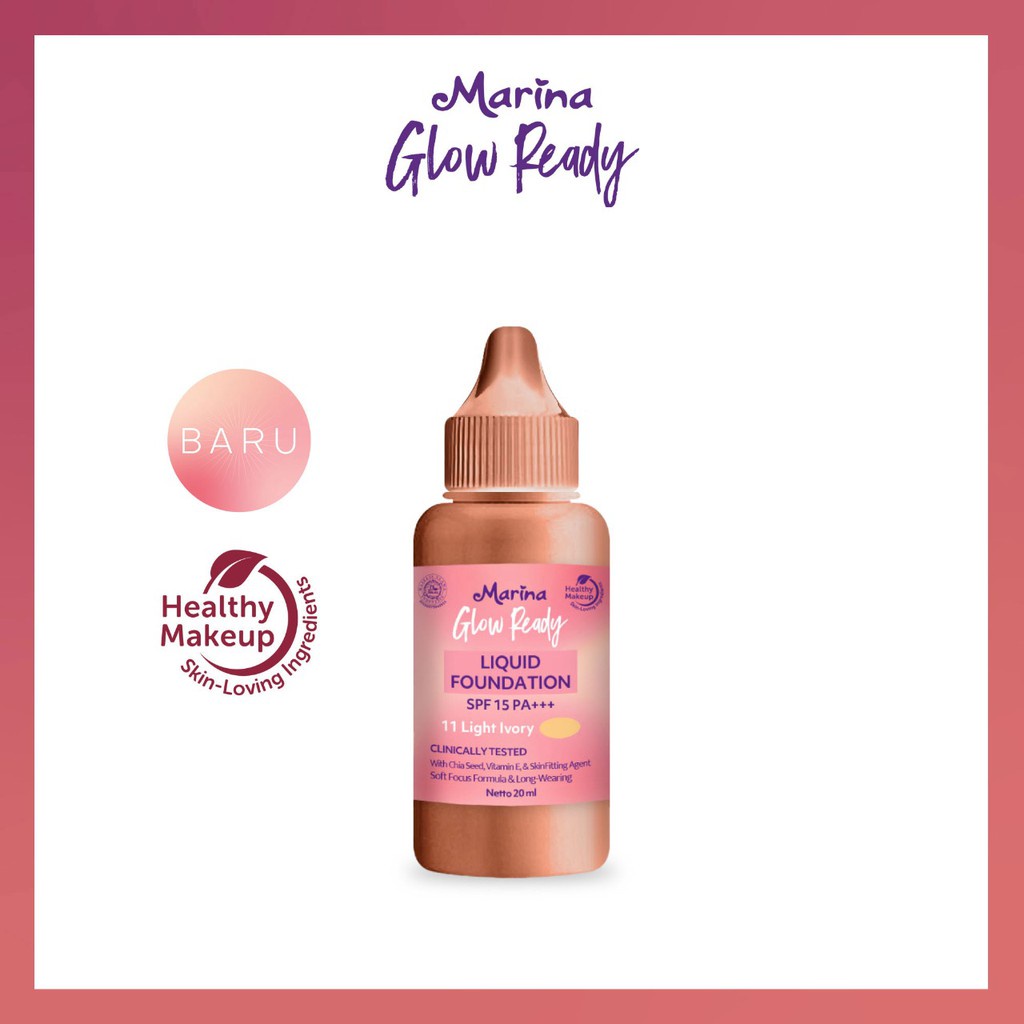 Marina Liquid Foundation Glow Ready SPF15PA+++ 20ml