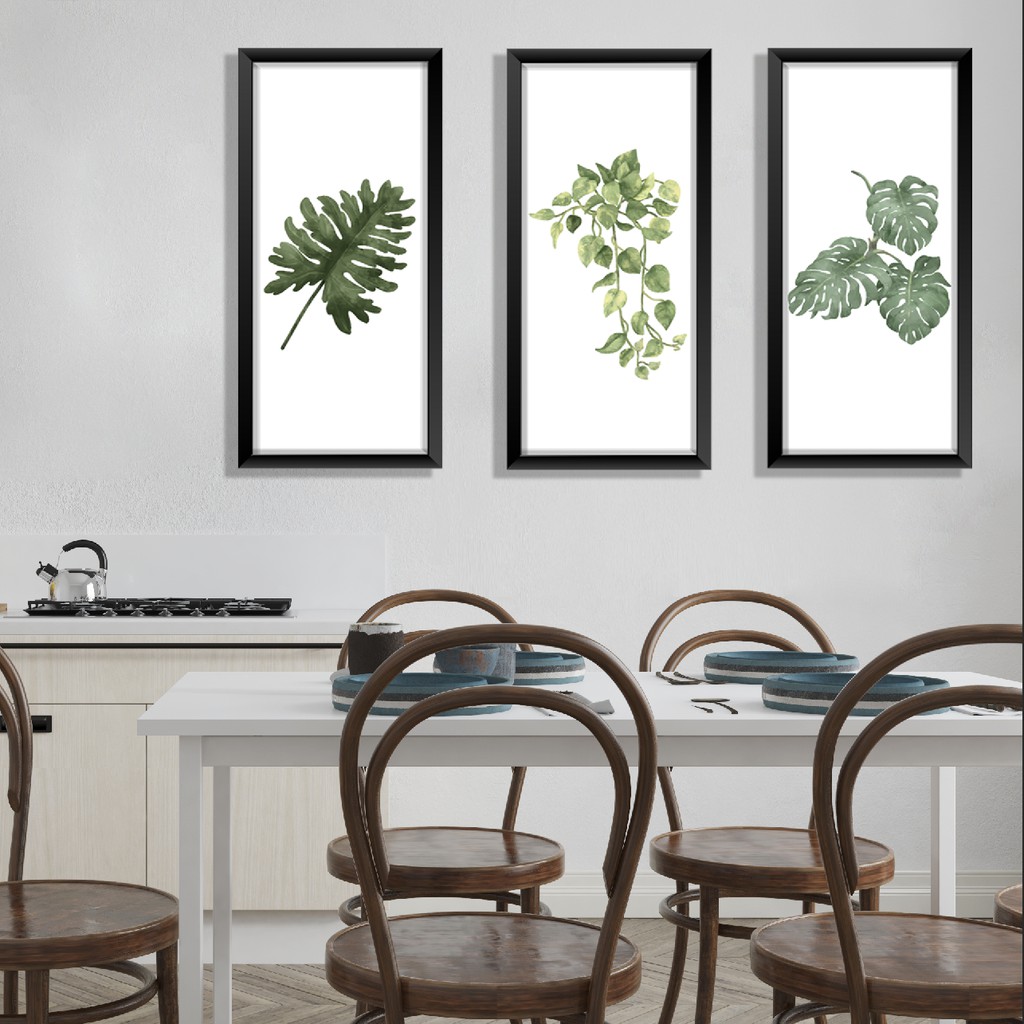 Wall Decor Hiasan Dinding Ruang Tamu Pajangan Dinding Monstera Set 3 pc