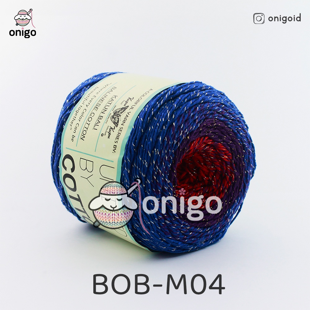 Benang Rajut Katun Bali Small Ply United 100 gram Benang Katun Bali Gradasi BOB M04