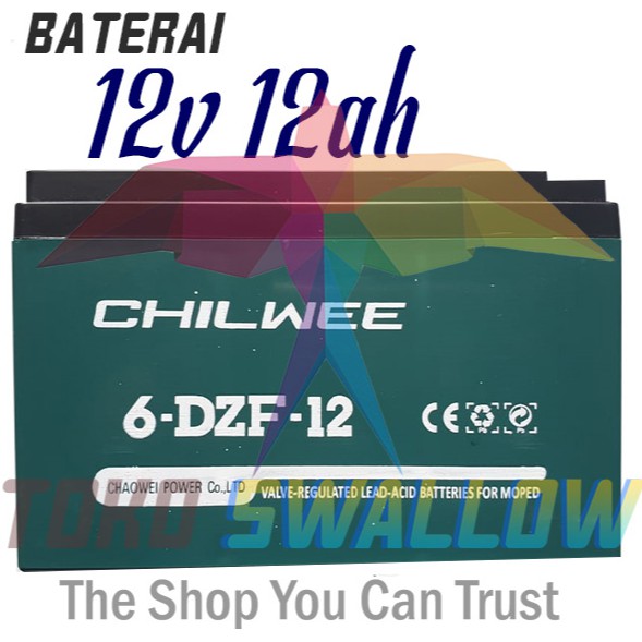 BATERAI SEPEDA LISTRIK MEREK SUNRACE CHILWEE 12V 12AH