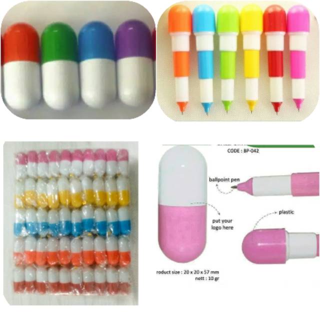 

Souvenir pulpen capsul warna imut