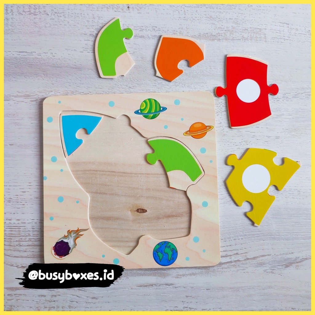 [busyboxes.id] Mainan Edukasi Puzzle Kayu Rocket Mainan Montessori