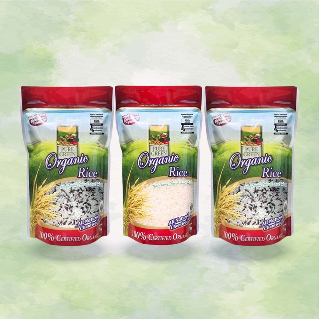 

2 Puregreen Beras Organik Black Mix - 1kg & 1 Puregreen Beras Organik Fragrant/ P Wangi - 1kg