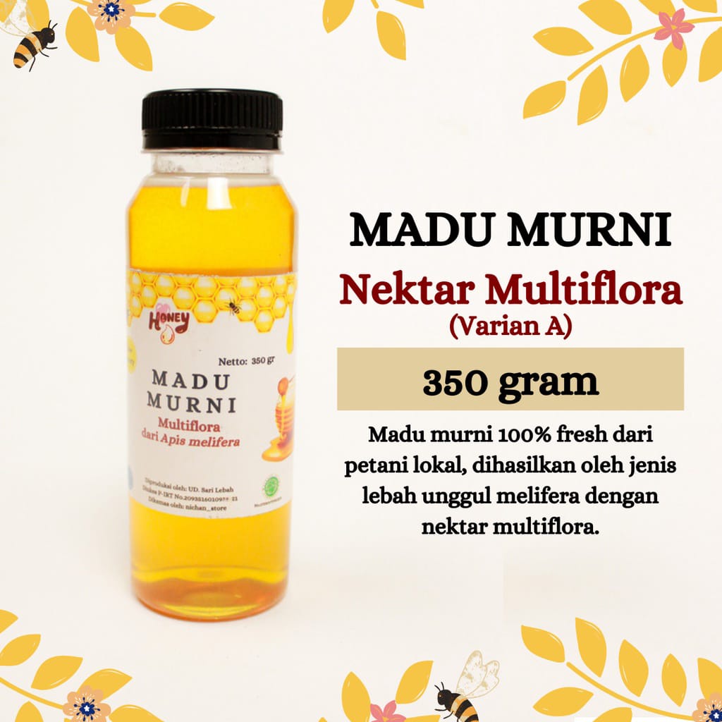 

Madu / madu asli / madu murni raw honey multiflora 350 gram