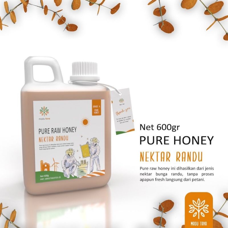 

Madu Murni Asli 600gr Tava Grade A Nektar Randu 100% Alami pure Natural Raw Honey Kesehatan