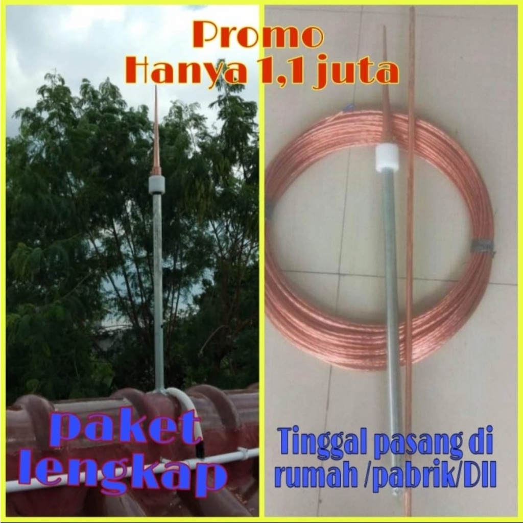 Promo Penangkal Petir 2 AIP lengkap Tinggal Pasang