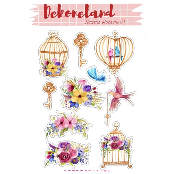 

flower blossom sticker || stiker bunga, aesthetic, scrapbook